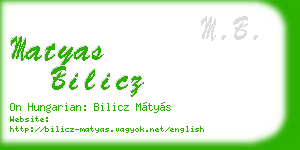matyas bilicz business card