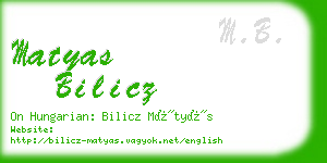 matyas bilicz business card